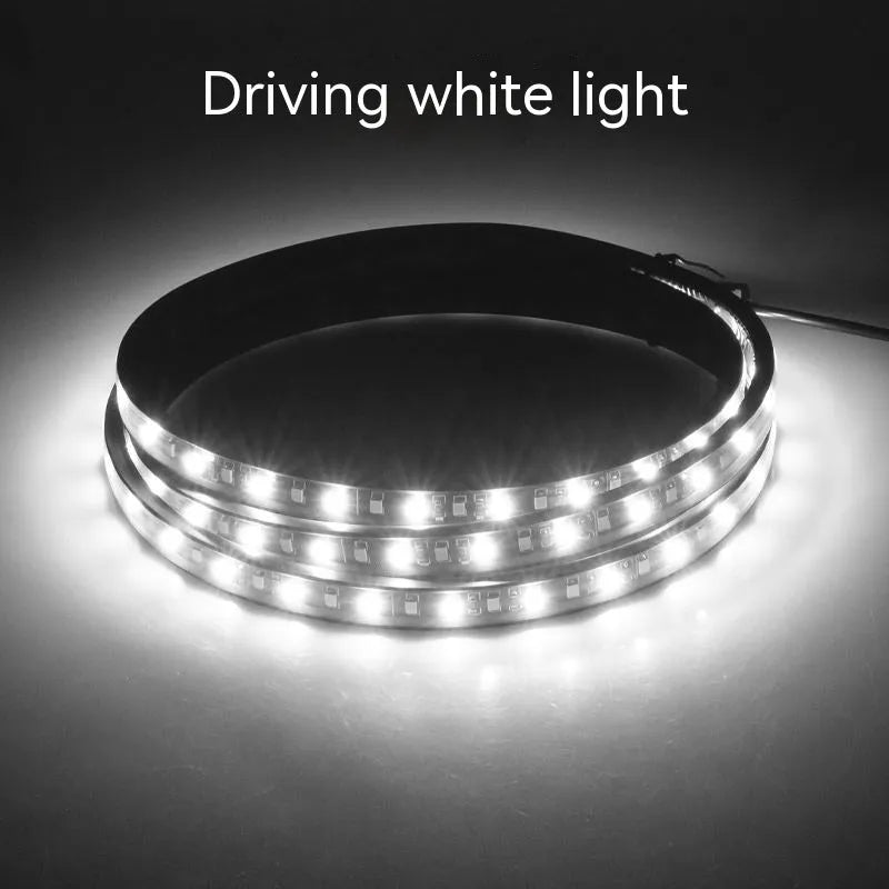 60-inch white-yellow LED underglow car lights with streamer effect and side steering illumination