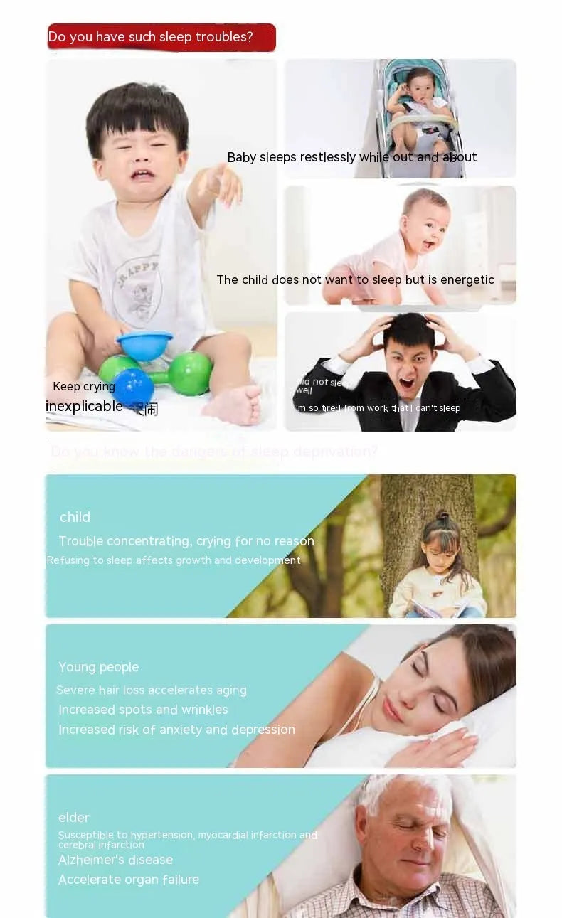 White Q3 electronic sleep treatment instrument with music and light for baby soothing