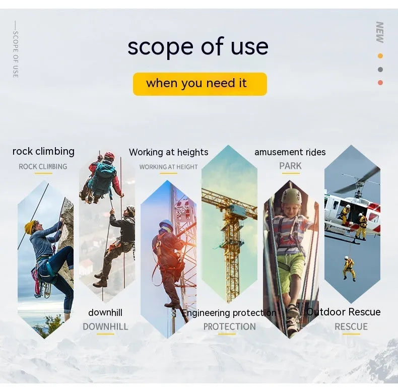 Automatic lock climbing carabiner in five colour options for rock climbing equipment