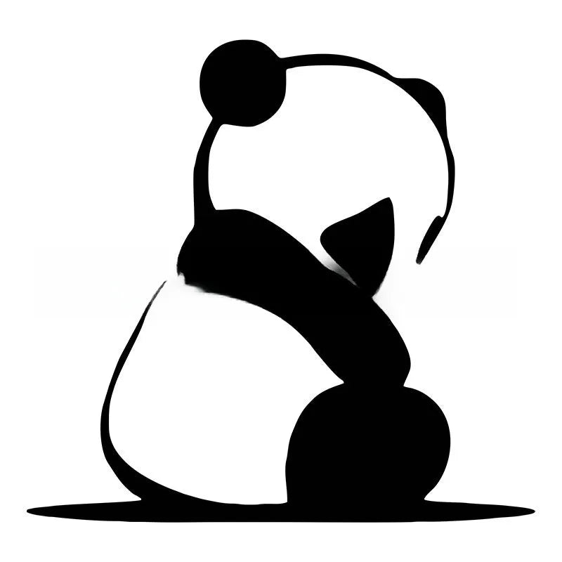 Peeking panda design automotive vinyl sticker for car decoration in black, white or laser colour finishes