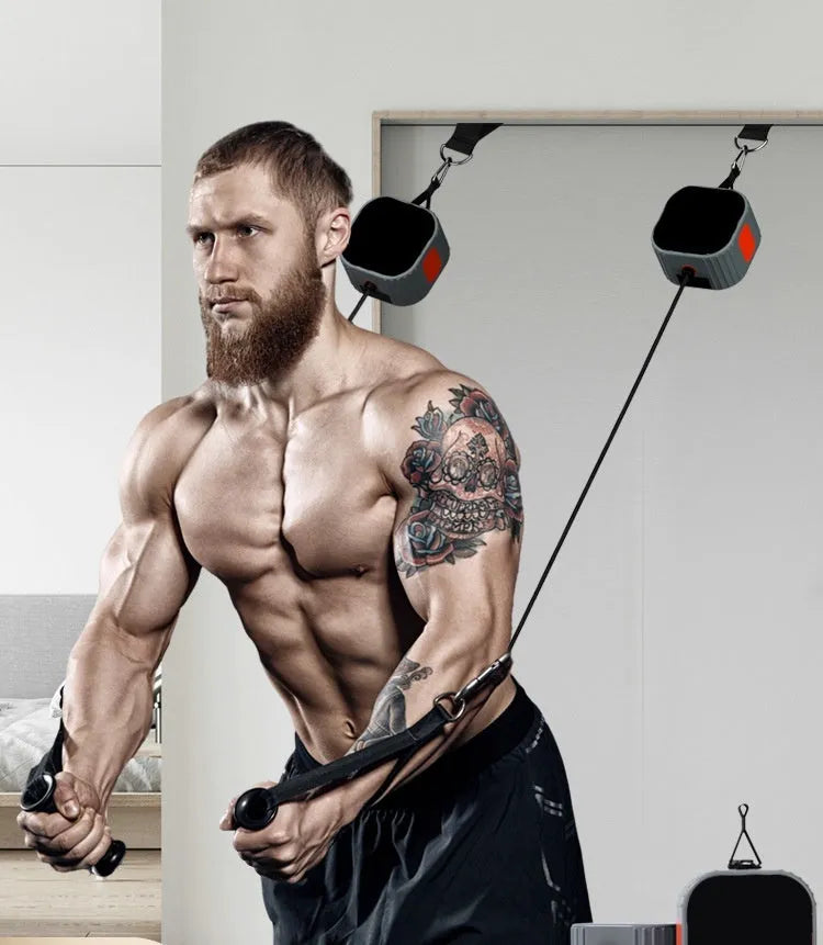Adjustable chest expander fitness equipment with 2-20kg resistance in orange-grey colour