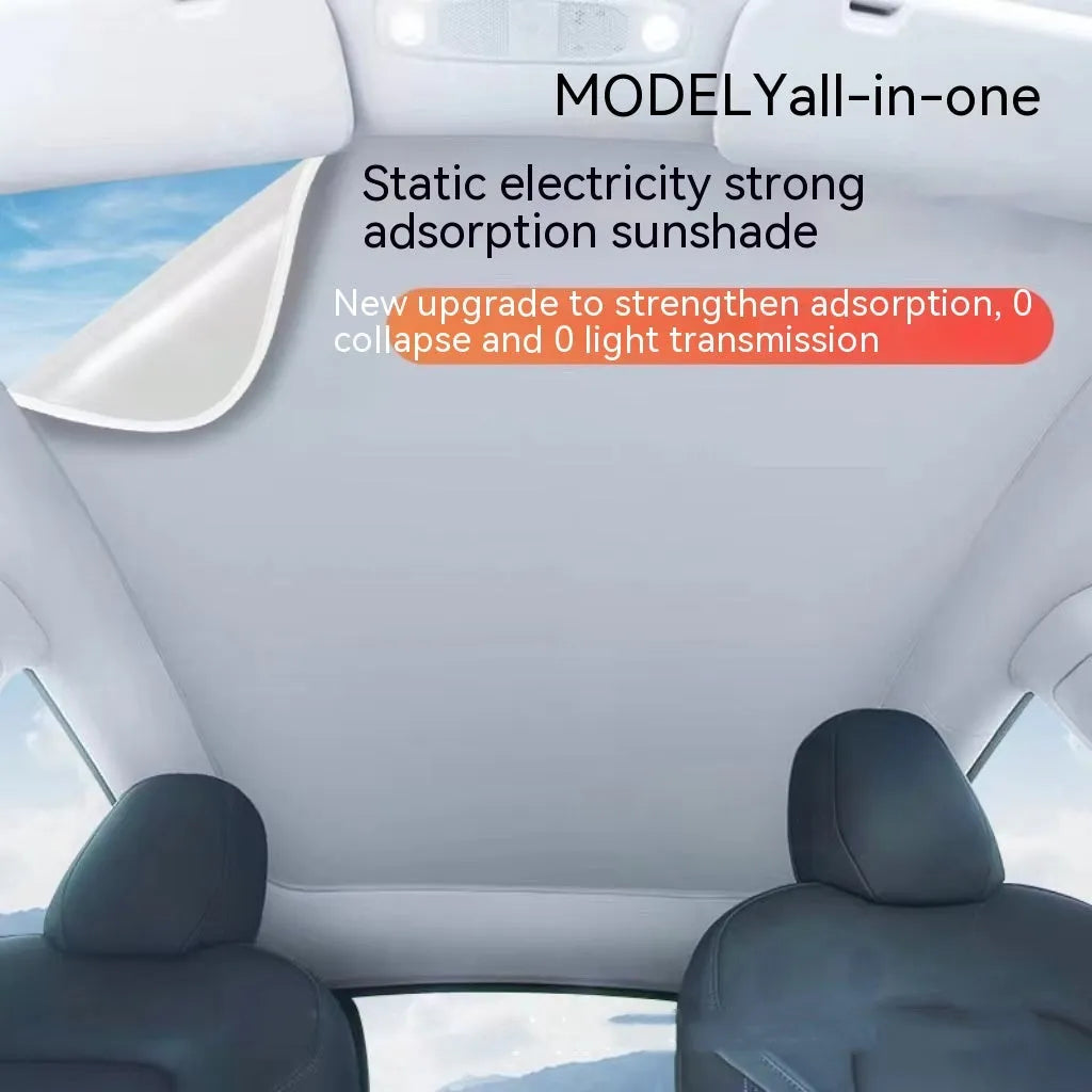 Silicone electrostatic adsorption car sunshade with plaid pattern in black or original car colour