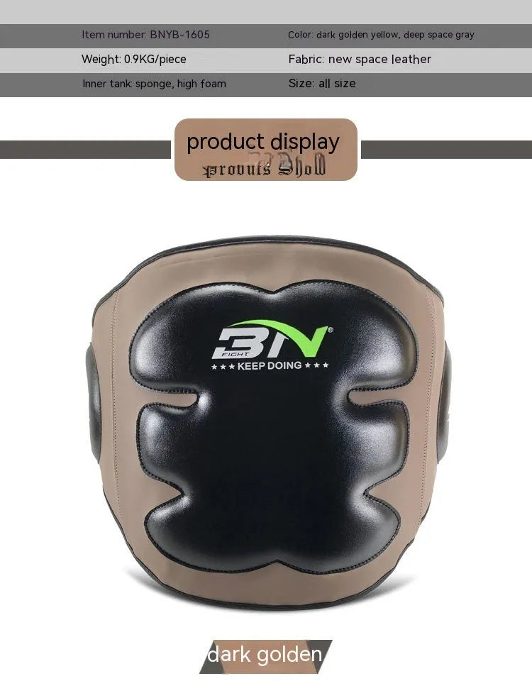 Sanda boxing breast protection target showing waist coverage in dark grey colour