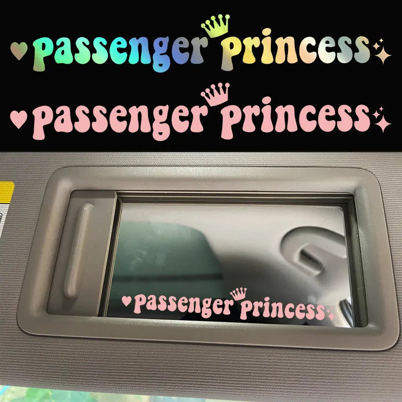 Passenger Princess car sticker for rearview mirror decoration in four colour options