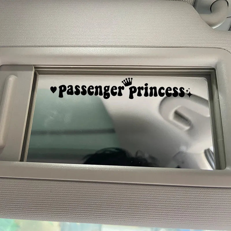 Passenger Princess car sticker for rearview mirror decoration in four colour options