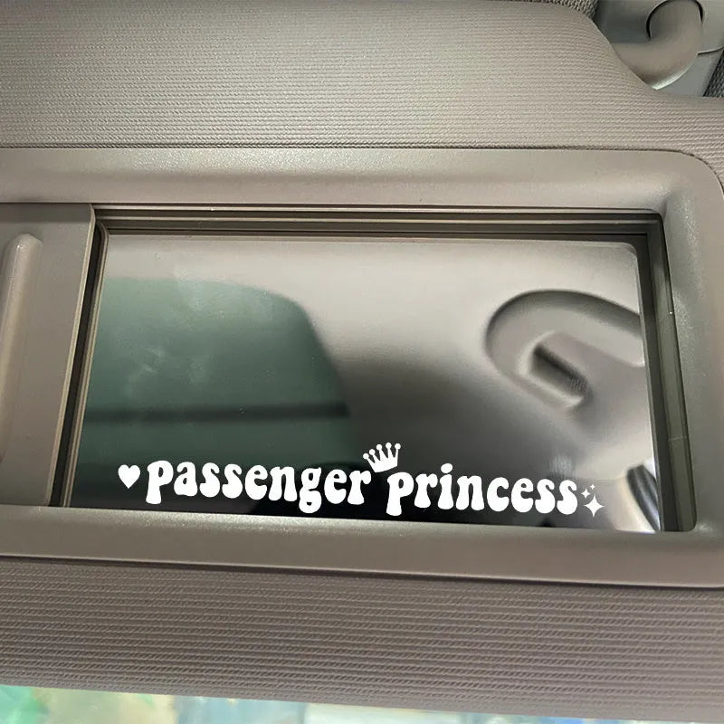 Passenger Princess car sticker for rearview mirror decoration in four colour options