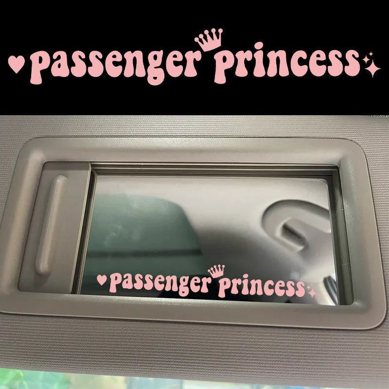 Passenger Princess car sticker for rearview mirror decoration in four colour options
