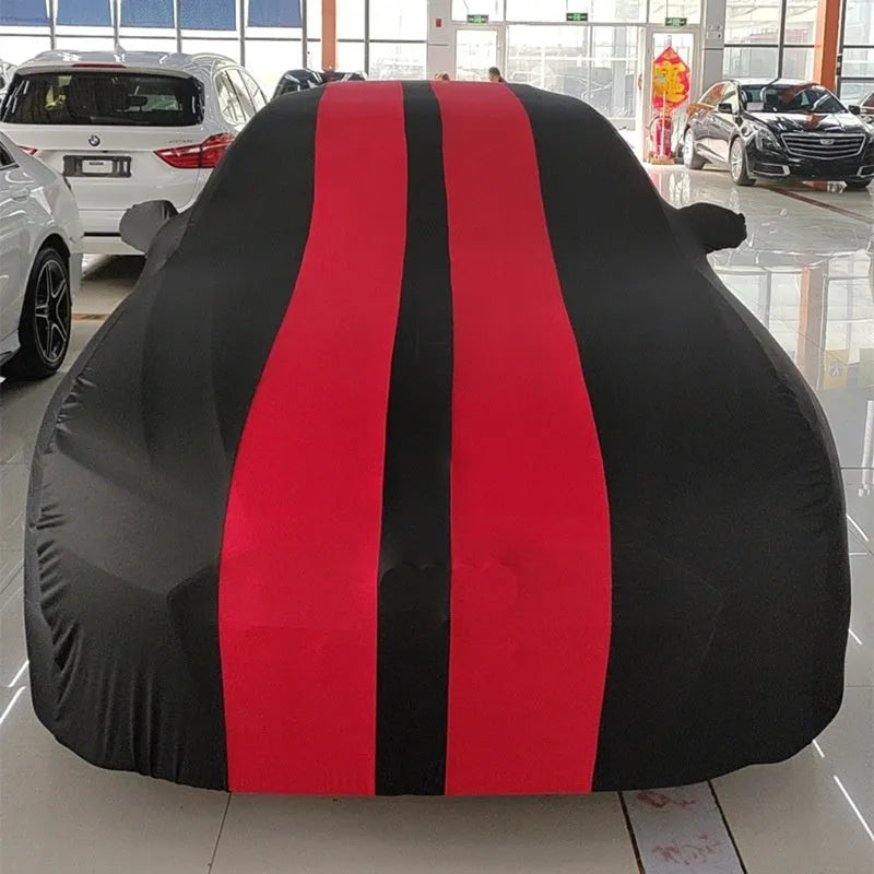 Ford Mustang car cover with elastic edges in silk polyester fibre