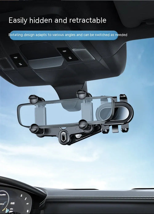 Black ABS plastic rear view mirror bracket with adjustable folding rod mechanism