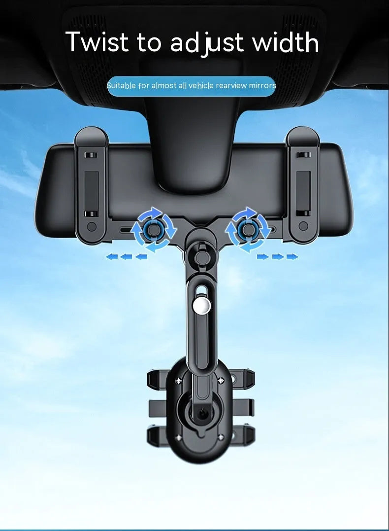 Black ABS plastic rear view mirror bracket with adjustable folding rod mechanism