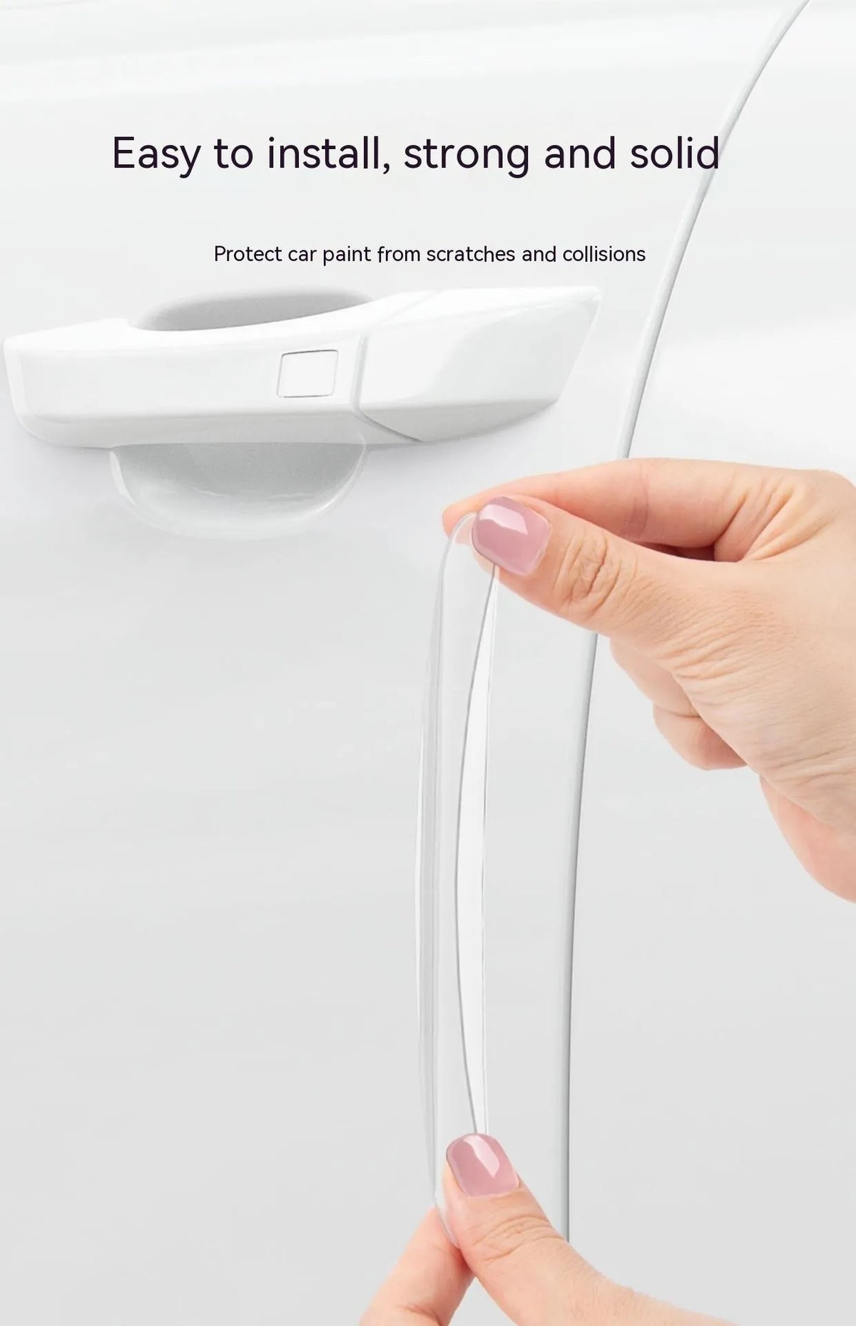 Transparent invisible car door bumper strip tool PU material 148x14x7mm 4 pack