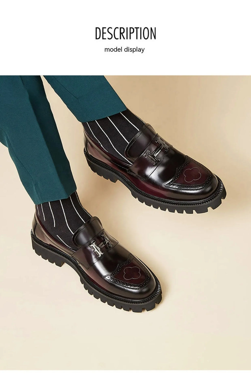 Men's low-top matte craft leather shoes with slit bead detail, black colour, rubber sole, side view