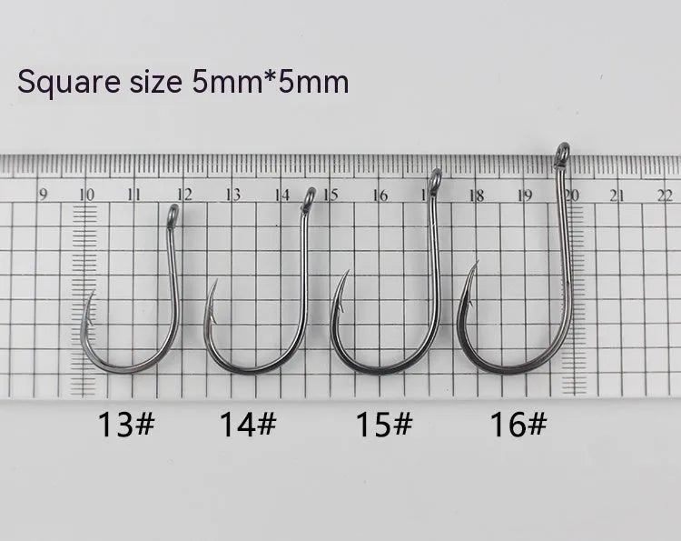 Bulk pack of alloy carbon steel sea fishing hooks with crooked mouth barbed design in various sizes