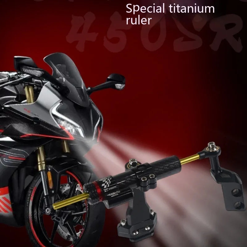 Motorcycle damper bracket with 16-segment adjustment for Spring Wind 450SR/SRS in carbon fibre finish