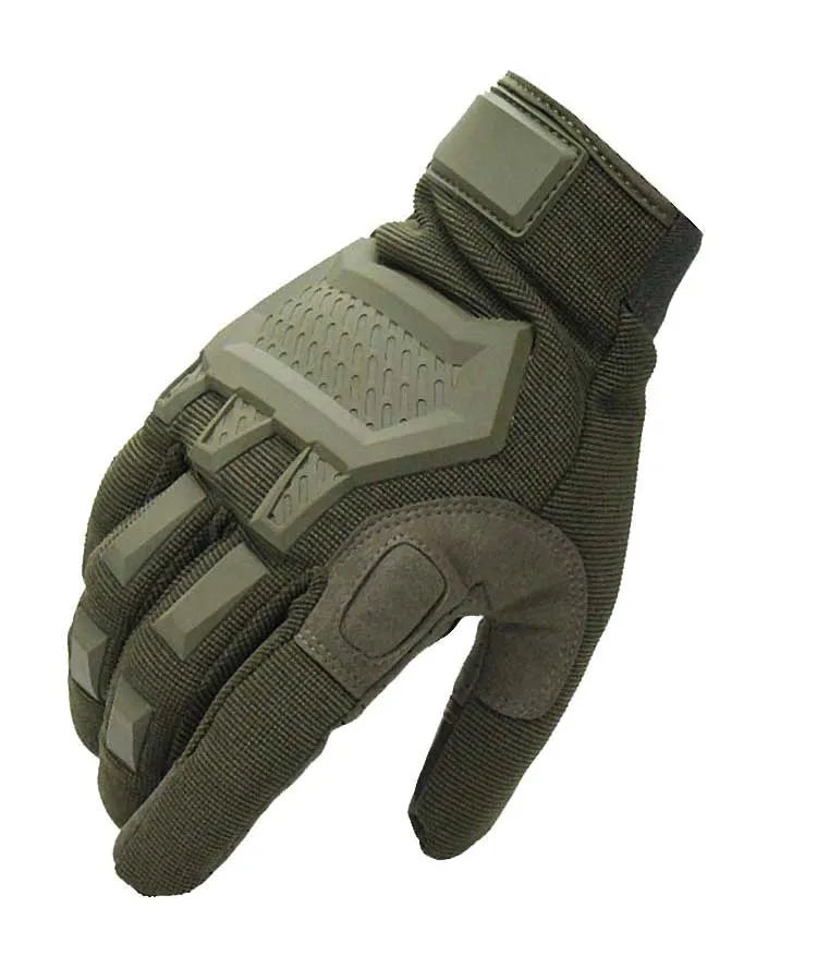 Men's tactical gloves in black with rubber knuckle and reinforced palm panel