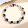 Simple zircon bracelet for women with electroplating finish in gemstone colour variations