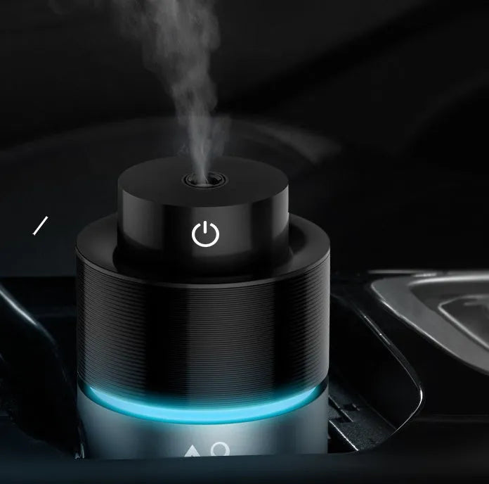 Car humidifier silver grey USB powered 200ml tank 70x148mm on car seat
