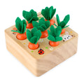 Educational wooden stacking toy with harvest carrots design for children aged 2-4 years