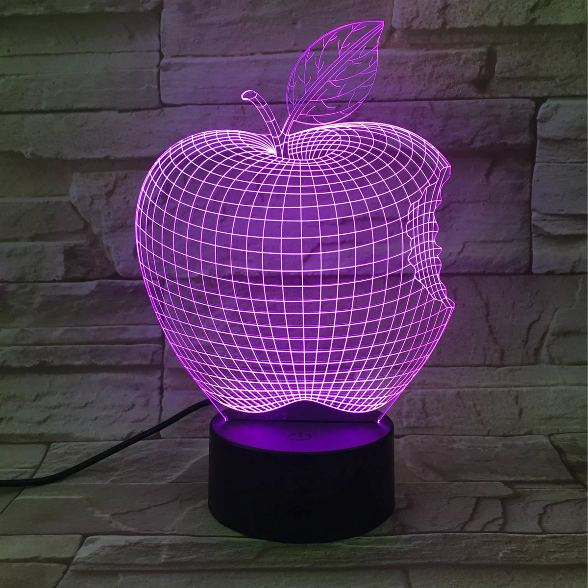3D fruit colourful LED night light with acrylic shade and touch control, seven colours, 220x130x90mm