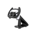 Black ABS gamepad steering wheel bracket with suction cup holding a mobile phone.