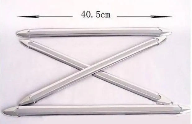 Set of 4 silver car anti-collision strips 41cm long electroplated bumper protectors