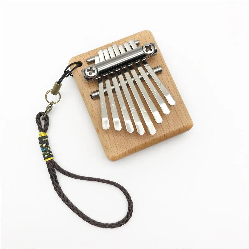 Sifang Mini 8-note thumb piano in photo colour, beech wood body, 7.5 cm square size