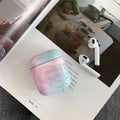 White crack marble pattern hard PC protective case for Apple AirPods charging box.