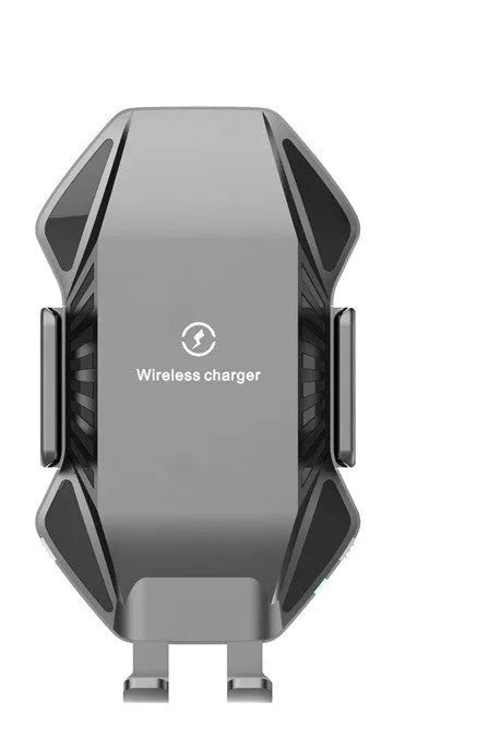 Auto-sensing car wireless charger T3 black with suction cup mount on windscreen showing charging indicator
