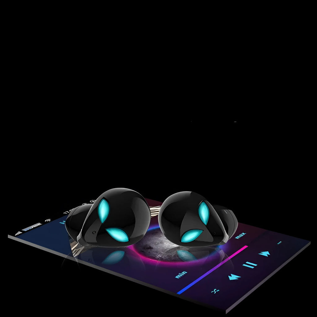Creative Outer T8 Starman alien design Bluetooth headset with wireless charging case
