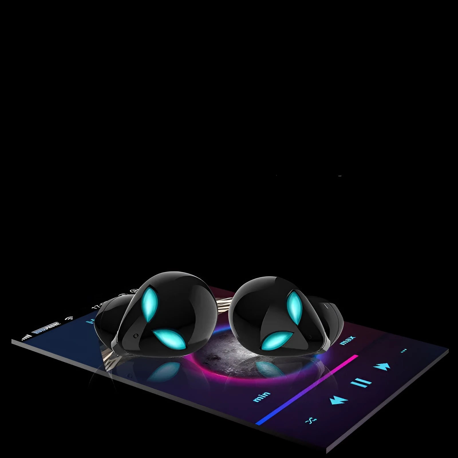 Creative Outer T8 Starman alien design Bluetooth headset with wireless charging case