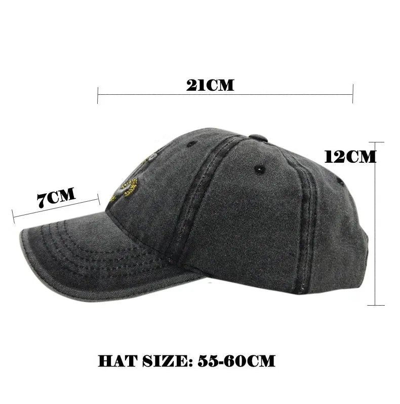 Cotton baseball cap with embroidered anchor design in red, khaki, black, and navy colour options.