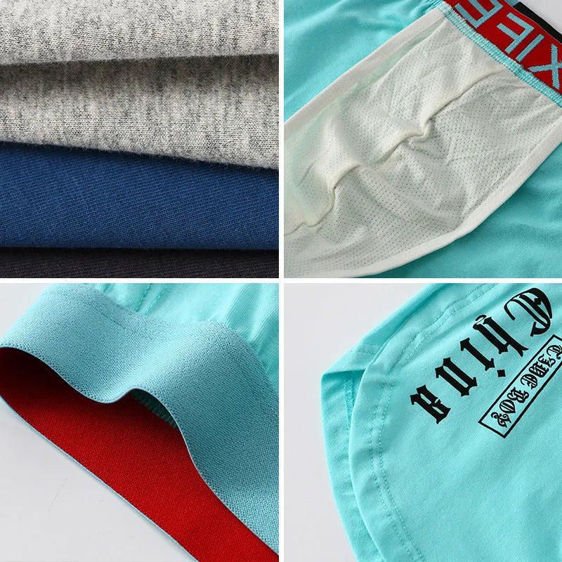Men's loose fit cotton boxer briefs in multiple colours with mid waist design and antibacterial feature
