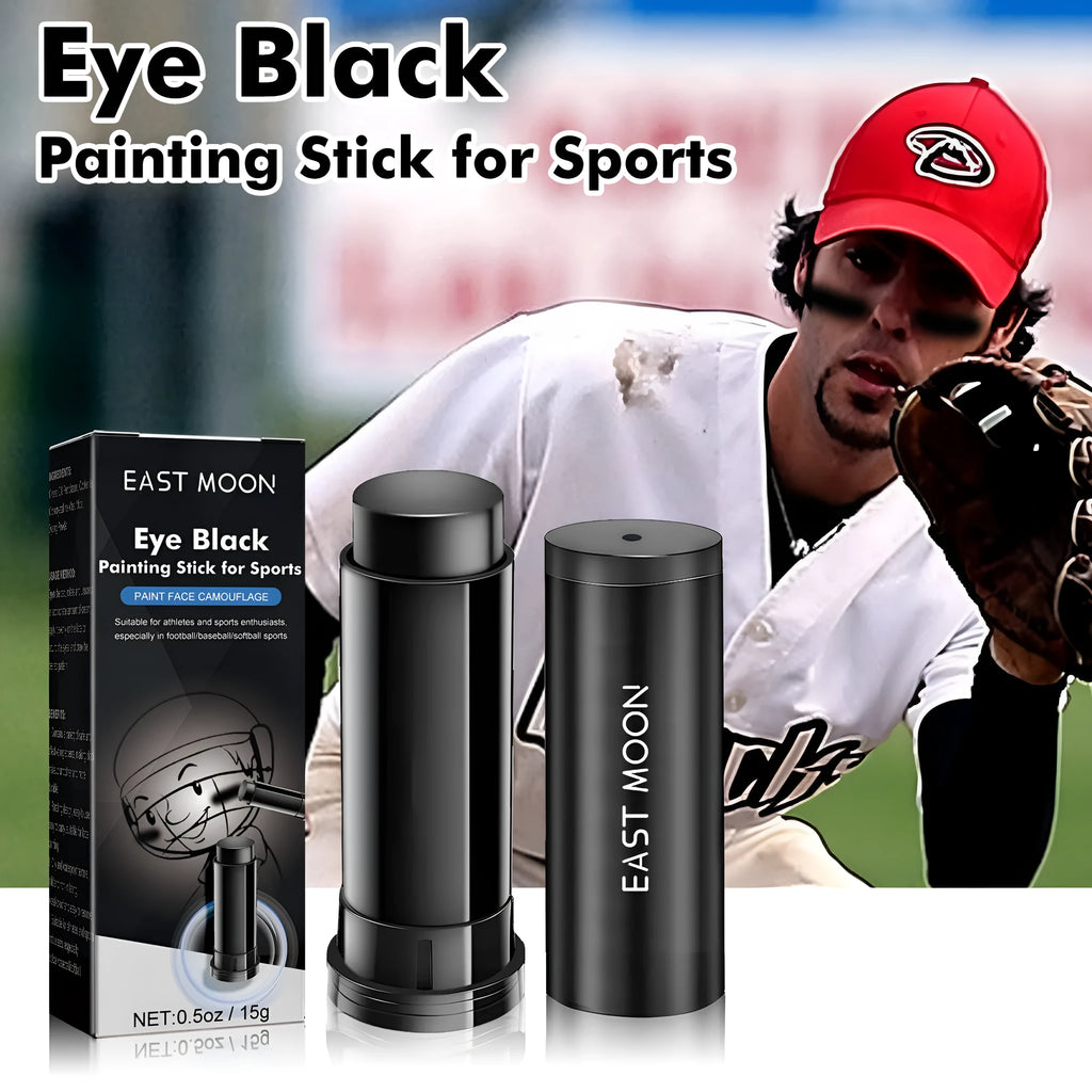 Sports eye black paint stick in compact packaging for athletic blackening applications