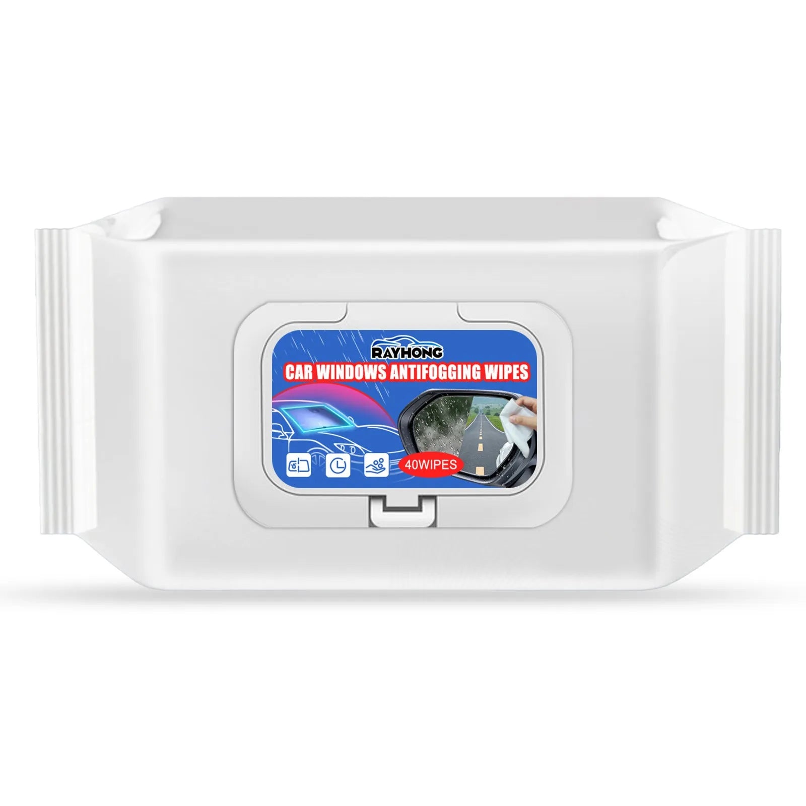 40-pack car anti-fog rain wipes for vehicle windscreens measuring 18x8x3cm