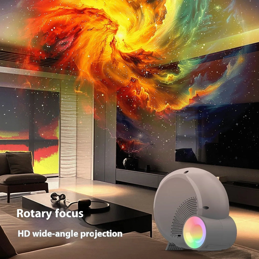 White remote control star light projector on bedside table, 20x19x10.1cm, modern simplicity style