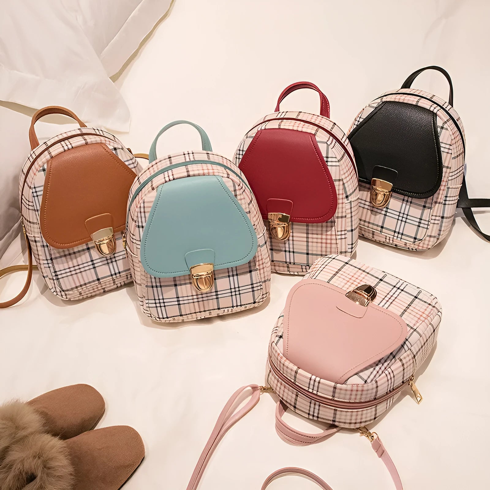 A diagonal one shoulder phone bag in synthetic PU leather, shown in a colour selection.