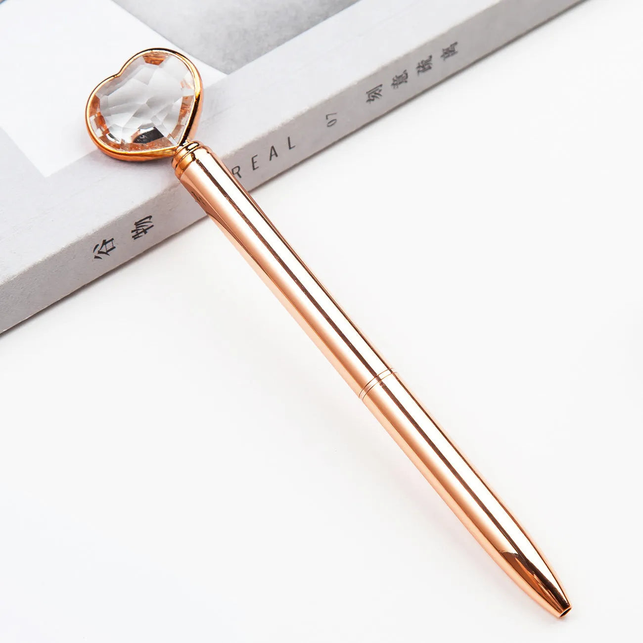 Creative crystal love ball metal pen in golden, rose gold and silver colour options