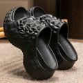 Women's Eva high heel slippers with thick sole in khaki, black or white colour options