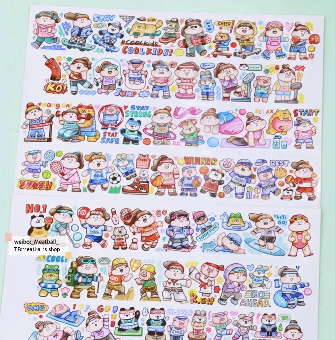 Haemorrhoid tape packaging cartoon cute character stickers on Japanese paper