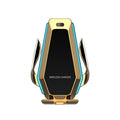 Gold induction car phone holder wireless charger bracket with Type-C input on car vent