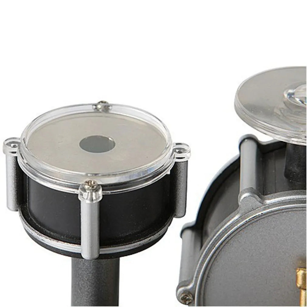 Silver creative finger touch mini drum musical toy with plastic body and finger tapping surface