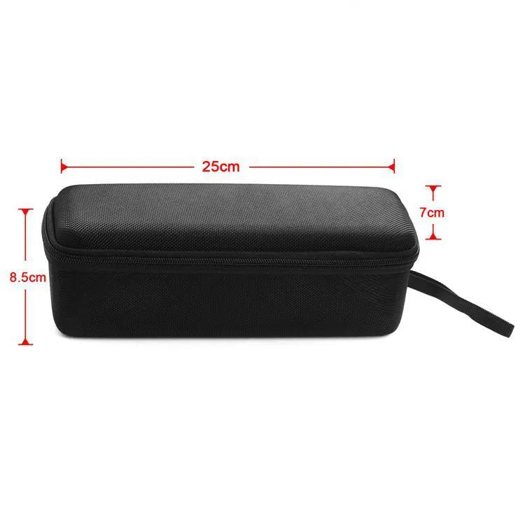 Black nylon protective bag for Huawei Sound Joy speaker, with hand rope and mesh pocket, 25x7x8.5cm