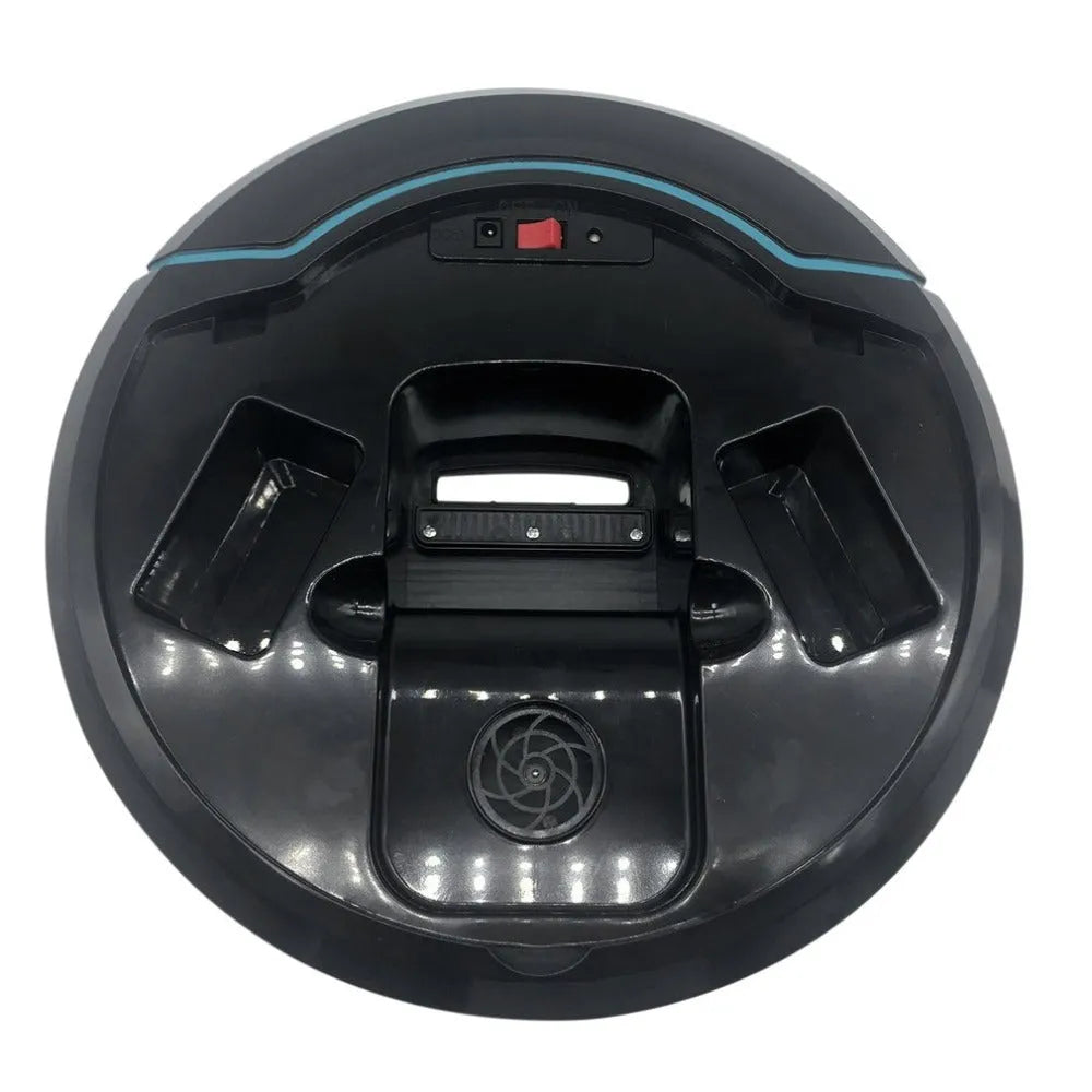 Smart robot vacuum cleaner in white, 22.8cm diameter, ABS construction, with obstacle sensors