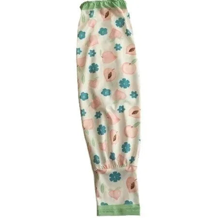 Printed ice silk UV protection sleeve gloves in floral pattern with elastic free size design