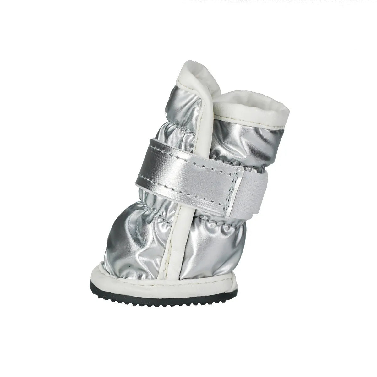 Winter pet dog snow boots in grey, waterproof and antifreeze, with non-slip sole for small dogs