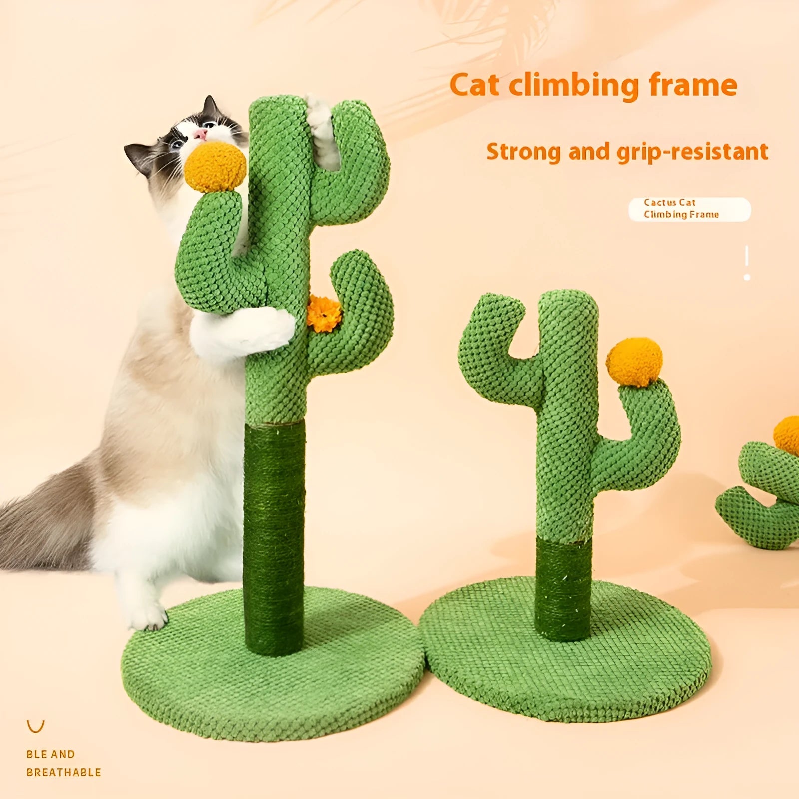 Masson cactus design cat scratching pole climber and coconut tree scratch board for pets