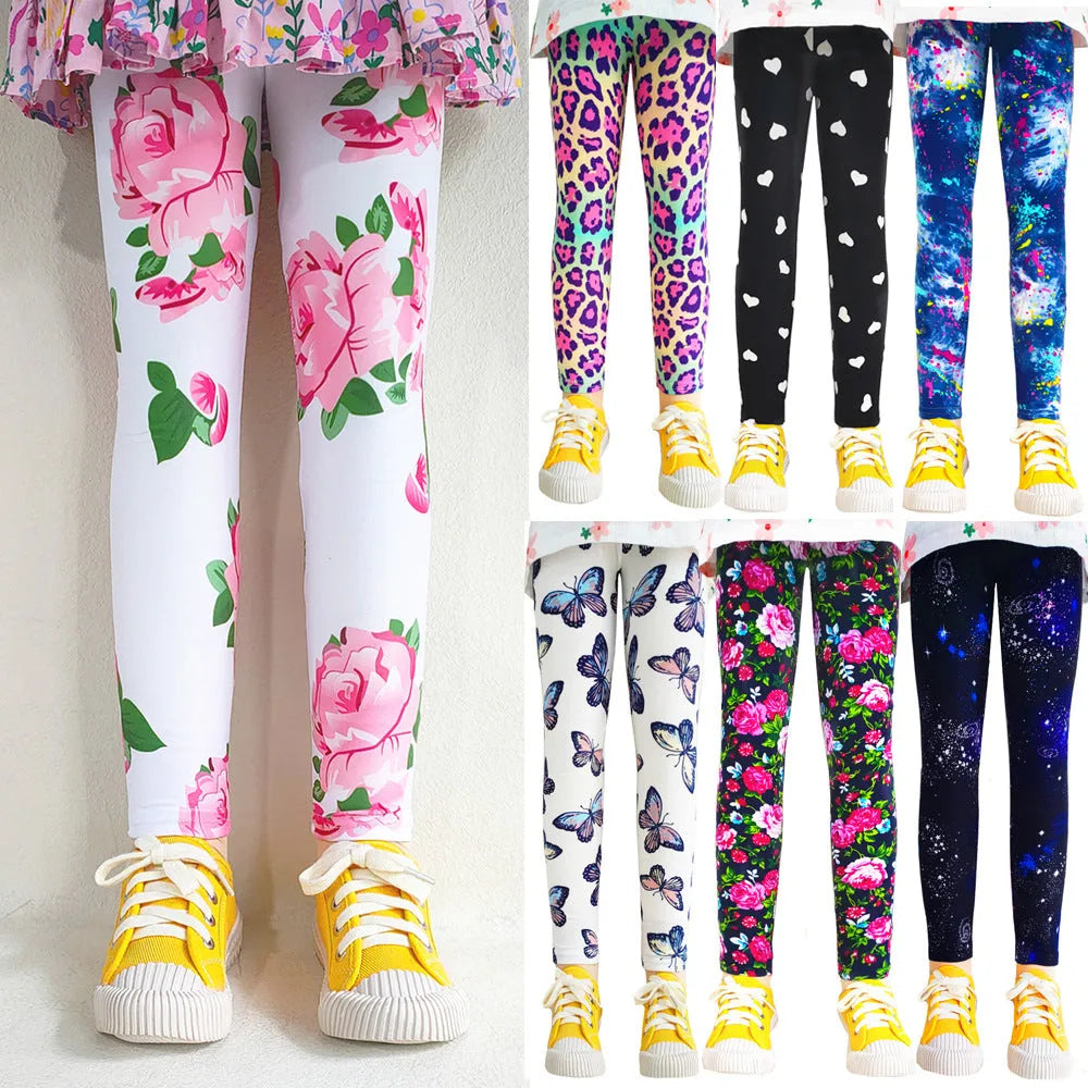 Children's milk silk leggings in vertical stripes pattern with hairband belt, mid-waist fit, suitable for 100-150cm height