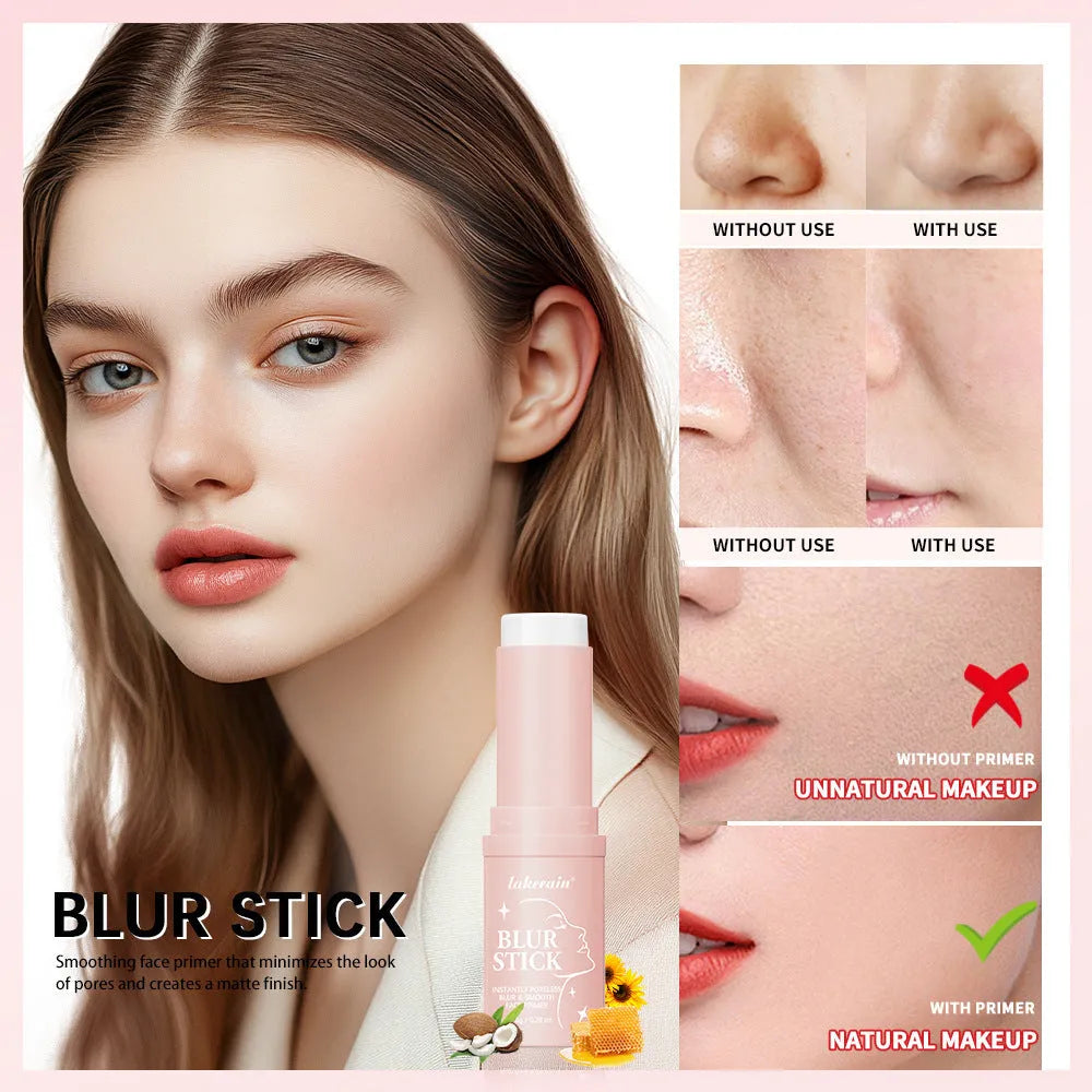 Lakeprin pore invisible matte base stick in silver packaging with twist-up applicator