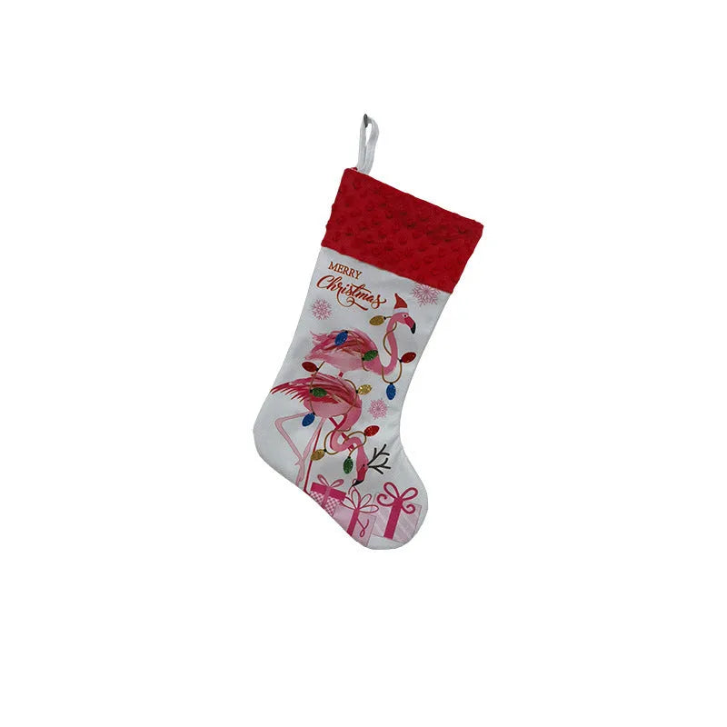 Flamingo Christmas stocking cloth decoration 46x28cm in American style