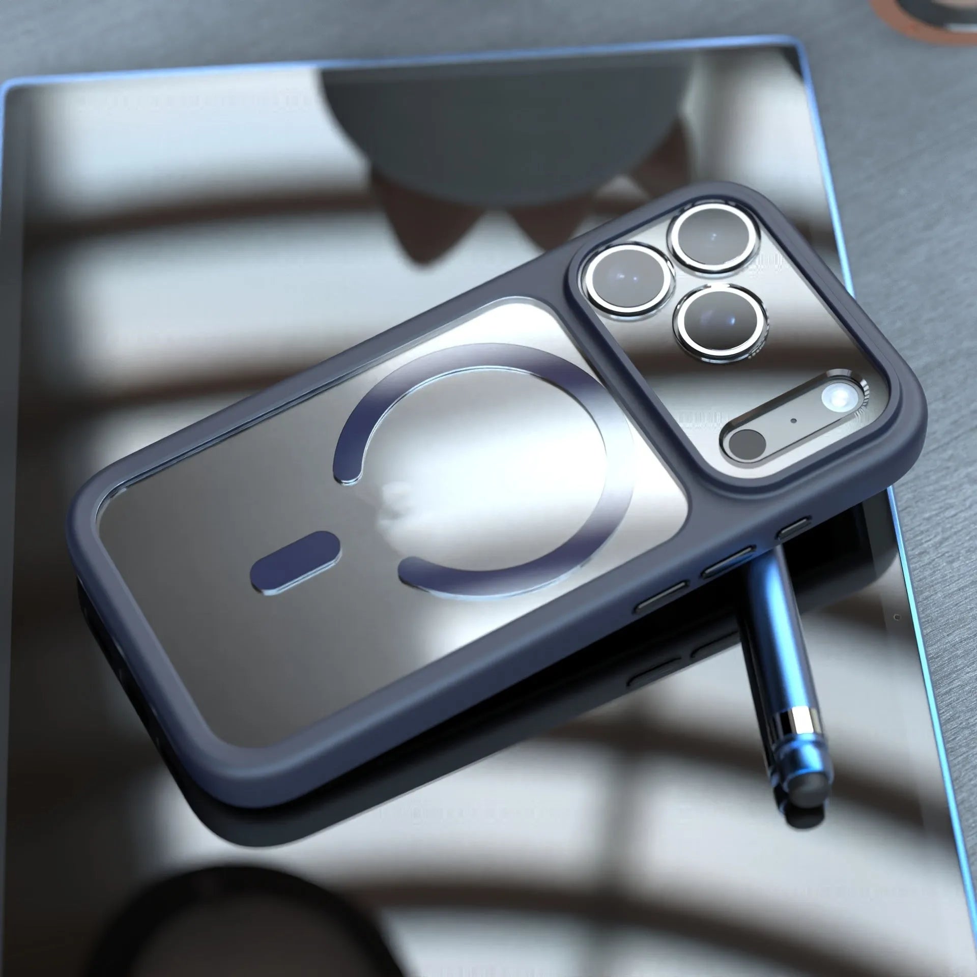 Magnetic iPhone 17 Pro Max case in black colour showing two-in-one design